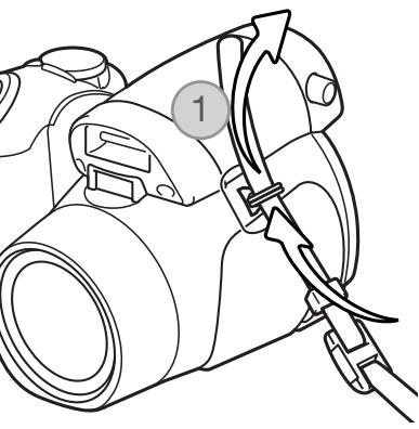 KONICA MINOLTA DIMAGE Z10 - Fixation de la couroie et du capuchon d'objetif - 1