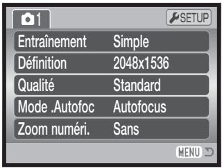 KONICA MINOLTA DIMAGE Z10 - Navigation dans les menus d'enregistrement - 12