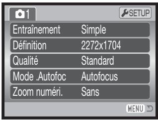 KONICA MINOLTA DIMAGE Z2 - Navigation dans les menus d'enregistrement - 12