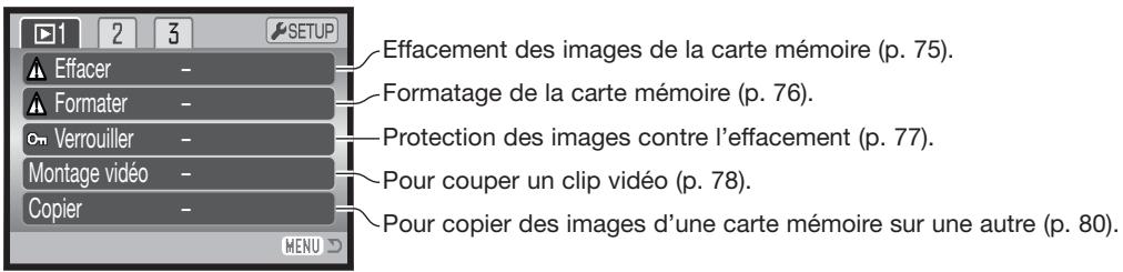 KONICA MINOLTA DIMAGE Z2 - Navigation dans le menu du mode Lecture - 8