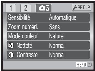 KONICA MINOLTA DIMAGE Z2 - Navigation dans les menus d'enregistrement - 18