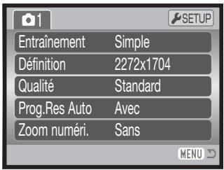 KONICA MINOLTA DIMAGE Z2 - Navigation dans les menus d'enregistrement - 10