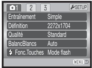 KONICA MINOLTA DIMAGE Z2 - Navigation dans les menus d'enregistrement - 16
