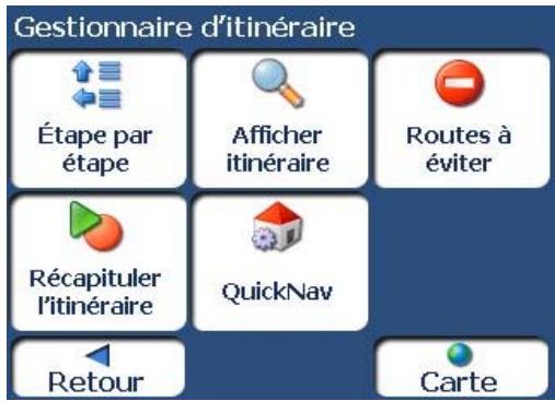 TAKARA NAVIGATION TK 6.1 - Menu Gestionnaire d'itinétaire - 1