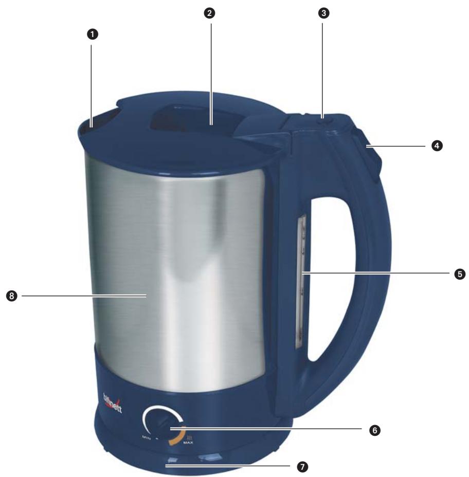 BIFINETT KH 2210 STAINLESS STEEL WATER KETTLE WITH THERMOSTAT TUNER - 2