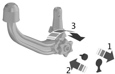 FORD B-MAX 2012 - Déverrouillage du mécanisme de boule de remorquage - 1