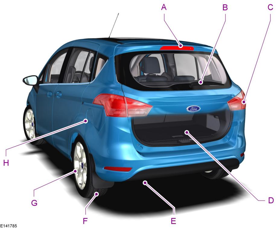 FORD B-MAX 2012 - Vued'ensemble extérieure arrière - 1
