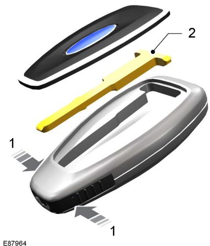 FORD B-MAX 2012 - Verrouillage et déverrouillage des portes avec la lame de la clé - 1