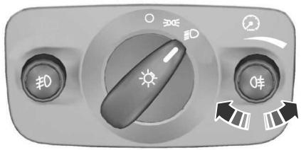 FORD C-MAX 2011 - RéGLAGE DE L'INTENSITÉ D'ÉCLAIRAGE DU COMBINÉ DES INSTRUMENTS - 1