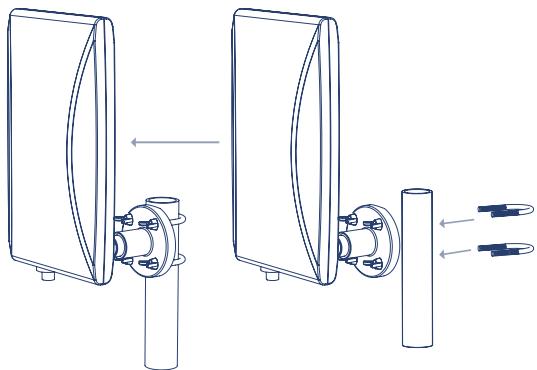 STRONG SRT ANT 15 - Installation sur un poteau métallique, ou sur un balcon: - 1