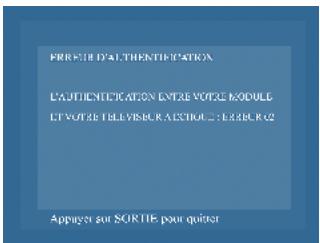 STRONG CANAL READY SMARCAM MODULE TNT - Messages d'erreurs lors de l'authentication - 2