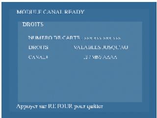 STRONG CANAL READY SMARCAM MODULE TNT - Menu «Gestion de droits / droits » - 1