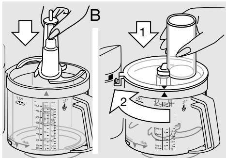 BRAUN COMBIMAX 650 - Attaching the food processor bowl ⑥ and the lid ⑦ - 2