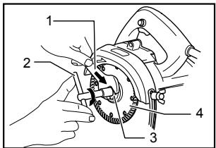 MAKITA 4100NH - Installation et retrait du disque diamant - 1