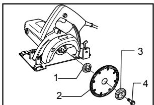 MAKITA 4100NH - Installation et retrait du disque diamant - 2