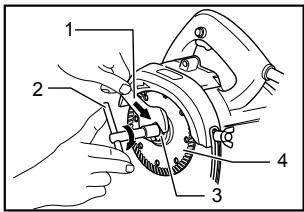 MAKITA 4100NH - Installing or removing diamond wheel - 1