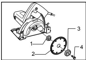 MAKITA 4100NH - Installing or removing diamond wheel - 2