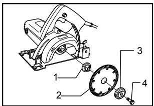 MAKITA 4100NH - Cómo instalar y desinstalar el disco de diamante - 2