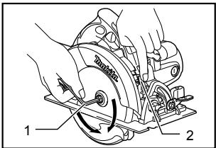 MAKITA 5007NFA - Desmontaje o instalación del disco de sierra - 1