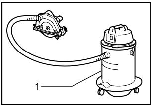 MAKITA 5008MG - Raccordement à un aspirateur - 1