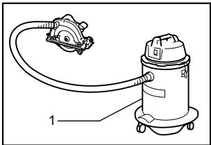 MAKITA 5008MG - Conexión de un aspirador - 1