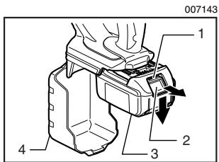 MAKITA BVR 450 - Installing or removing battery cartridge - 2