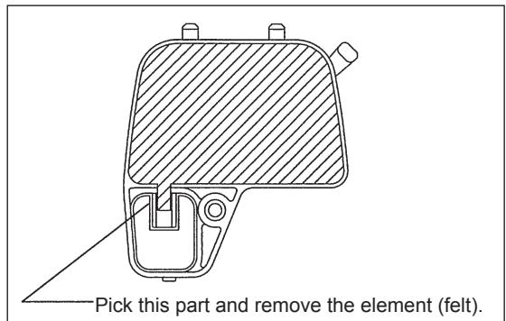 Pick this part and remove the element (felt).