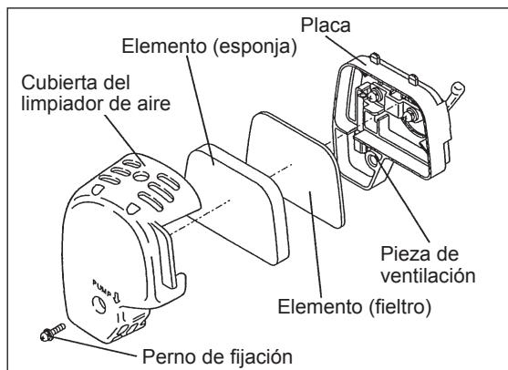 MAKITA EBH253L - Puntos en el manejo del elemento del limpiador de aire - 1