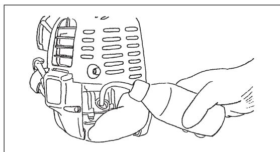 MAKITA EBH253L - Point 1 in Replacement of oil: "Oil gauge" - 5