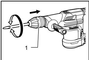 MAKITA HM870C - Instalación o extracción de la punta de atornillar - 2