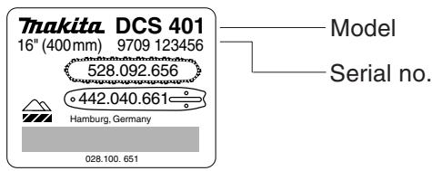 MAKITA DCS401 - Identification plate - 1