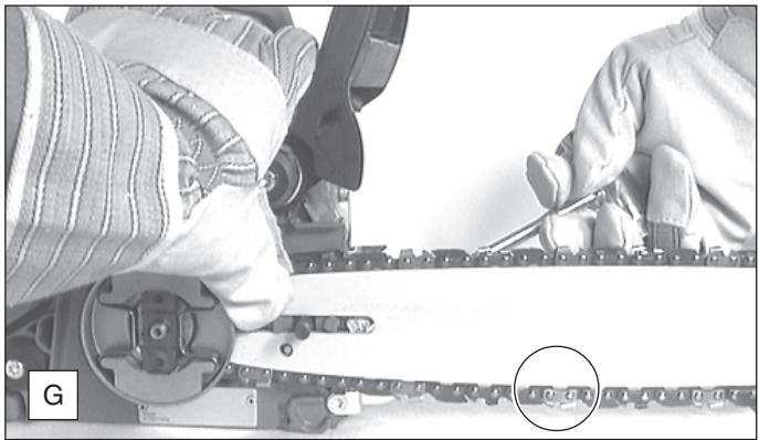 MAKITA DCS401 - Mounting the guide bar and saw chain - 10