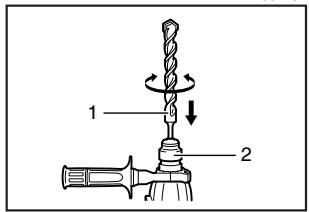 MAKITA HR2451 - Installing or removing the bit - 2