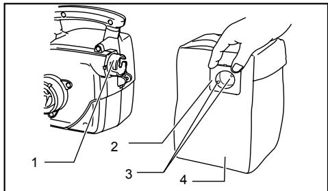 MAKITA LXCV02 - Instalación de la bolsa para polvo - 1
