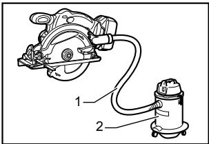 MAKITA BSS610 - Conexión de un aspirador - 2