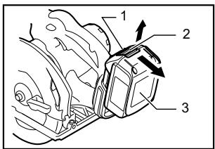 MAKITA BSS610 - Instalación o desmontaje del cartucho de bateria - 1