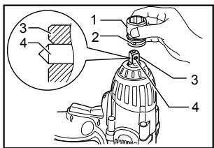 MAKITA BTW450 - Installation et retrait de la douille - 1