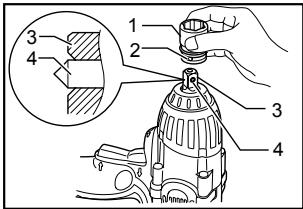 MAKITA BTW450 - Installing or removing socket - 1