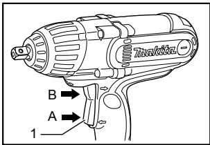 MAKITA BTW450 - Accioncimiento del interruptor - 1