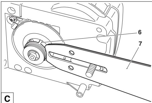 MAKITA ES2140A - Mounting the guide bar and saw chain - 1