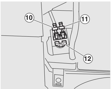 APRILIA ATLANTIC 500 - EMPLACEMENT DES FUSIBLES SECONDAIRES(CARENAGE AVANT) - 1