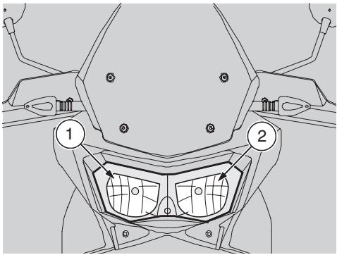 APRILIA ETV MILLE CAPONORD - ETV MILLE CAPONORD ABS - Pour régler le faisceau lumineux: - 1