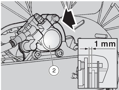 APRILIA ETX 125 - Vérification de l'usure des plaquettes - 2
