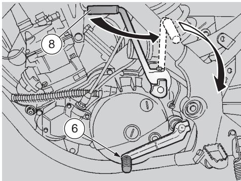 APRILIA ETX 125 - Ne pas agir sur la pédale de démarrage avec le moteur démarré. - 1