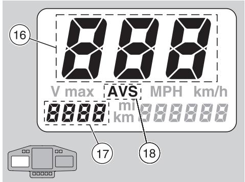 APRILIA RSV MILLE R - PROGRAMMATION DE LA VITESSE INSTANTANEE, MAXIMUM ET MOYENNE (VISU GAUCHE) - 2
