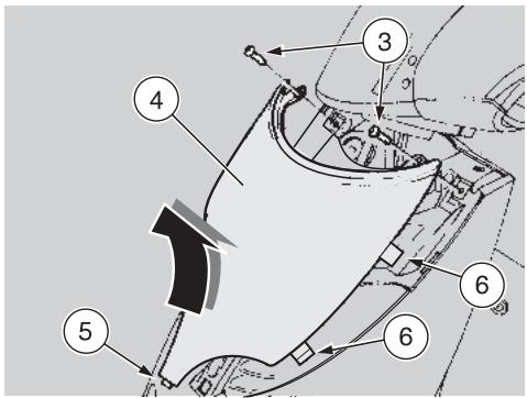 APRILIA SR 150 - Dépose de la protection du support du coffre - 1