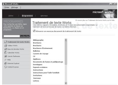 MICROSOFT MISE EN ROUTE DE WORKS 2000 - Démarriage avec un document vide - 1