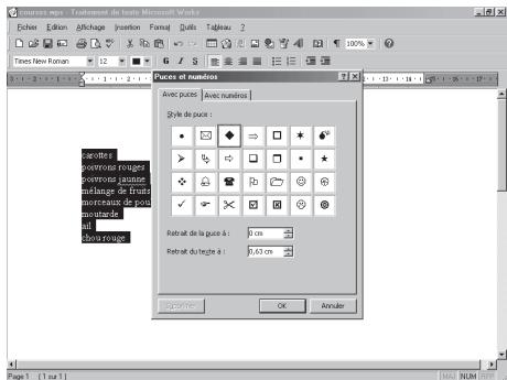 MICROSOFT MISE EN ROUTE DE WORKS 2000 - Liste à puces simple - 1