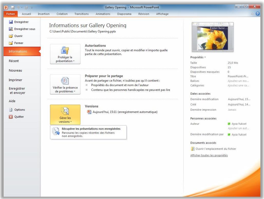 MICROSOFT POWERPOINT 2010 - Récapérez les versions non enregistrées - Nouvelle ! - 1