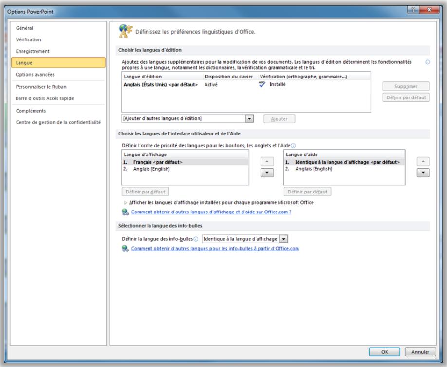 MICROSOFT POWERPOINT 2010 - Outils linguistiques - Amélioration ! - 1